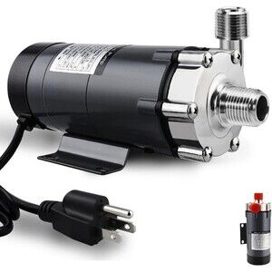 FERRODAY Wort Brewing Pump Stainless Head Magnetic Drive Brew Food Safe Water
